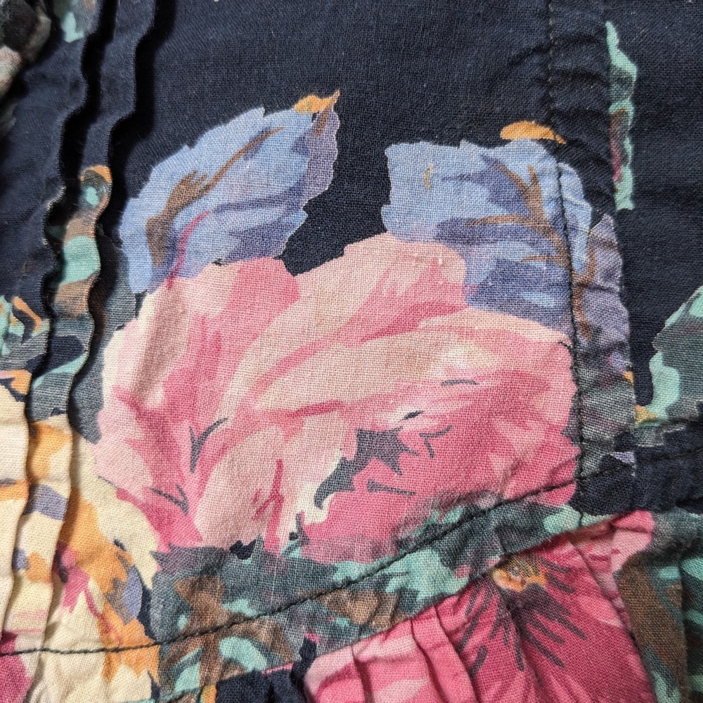 Vintage 90s Starina Floral Garden Dress M Cottagecore Button Front Corset Ruffle - Picture 14 of 15